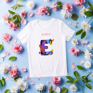 Artistiek Monogram - Letter E Kleurrijke Verjaarda Tri-Blend Shirt