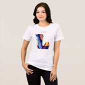 Artistiek Monogram - Letter L Uniek Verjaardagscad Tri-Blend Shirt (Voorkant volledig)