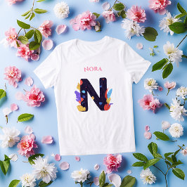 Artistiek Monogram - Letter N vet kleurrijk cadeau Tri-Blend Shirt