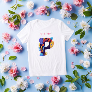 Artistiek Monogram - Letter P Krachtig en Levendig Tri-Blend Shirt