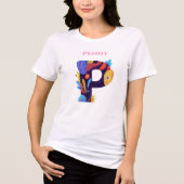 Artistiek Monogram - Letter P Vet en Levendig Cade Tri-Blend Shirt (Voorkant)