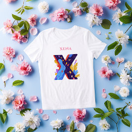 Artistiek Monogram - Letter X Vet en Kleurig Tri-Blend Shirt