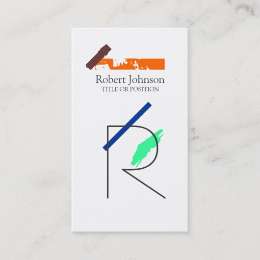 Artistiek Monogram Visitekaartje (Voorkant)