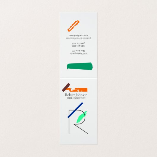 Artistiek Monogram Visitekaartje (Buitenkant ongevouwen)