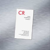 Artistiek Monogram Zwart Wit Rood Magnetisch Visitekaartje (Voorbeeld)