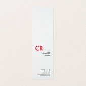 Artistiek Monogram Zwart Wit Rood Visitekaartje (Buitenkant ongevouwen)