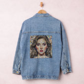 Artistiek Mozaïekportret – Unieke Uitspraak Denim Jacket (Hangar)