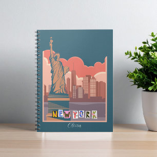 Artistiek New York Skyline Notitieboek – gepersona