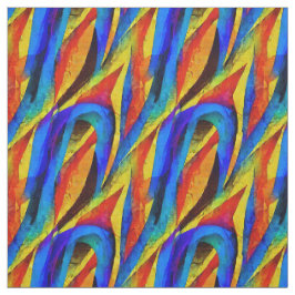 Artistiek Noors handgeschilderd abstract Blauw Stof
