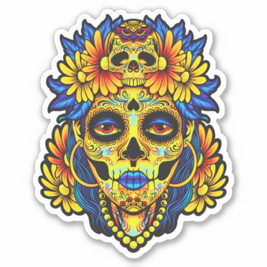 Artistiek ontwerp van suikercrillustratie sticker (Voorkant)