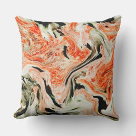 artistiek oranje marmerpatroon kussen