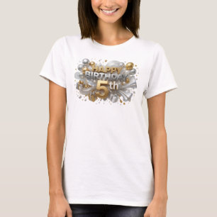 Artistiek Oranje VERJAARDAG 5DE Statement T-shirt