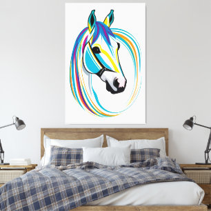 Artistiek paardengezicht canvas afdruk