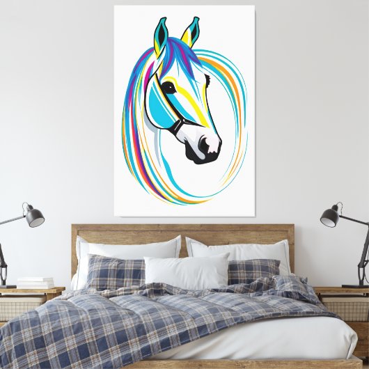 Artistiek paardengezicht canvas afdruk (Insitu (Slaapkamer))