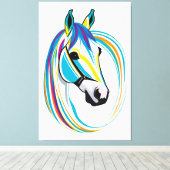 Artistiek paardengezicht canvas afdruk (Insitu (Houten vloer))
