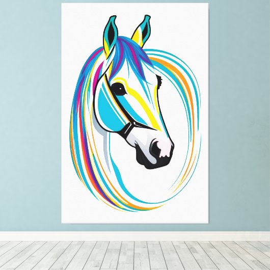 Artistiek paardengezicht canvas afdruk (Insitu (Houten vloer))