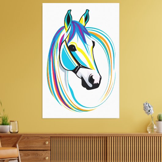 Artistiek paardengezicht canvas afdruk (Insitu (Woonkamer))