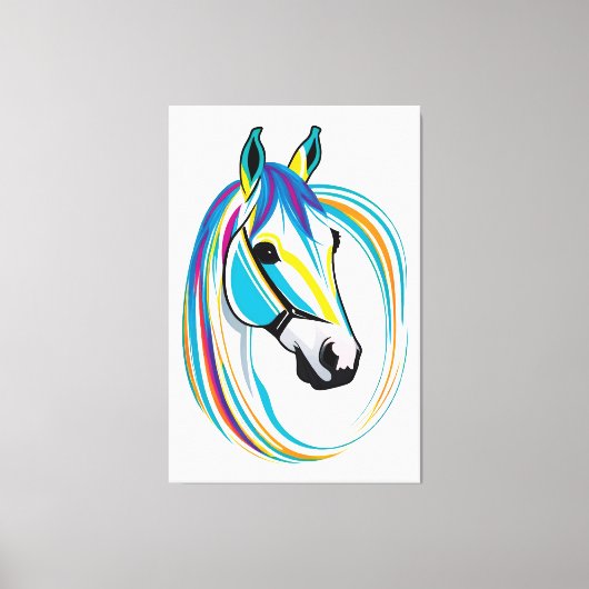 Artistiek paardengezicht canvas afdruk (Voorkant)