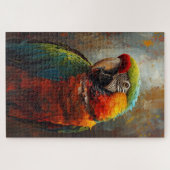Artistiek papegaaienportret - Levendig olieverfsch Legpuzzel (Horizontaal)