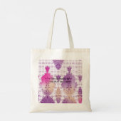 Artistiek patroon met paarse tinten tote bag (Achterkant)