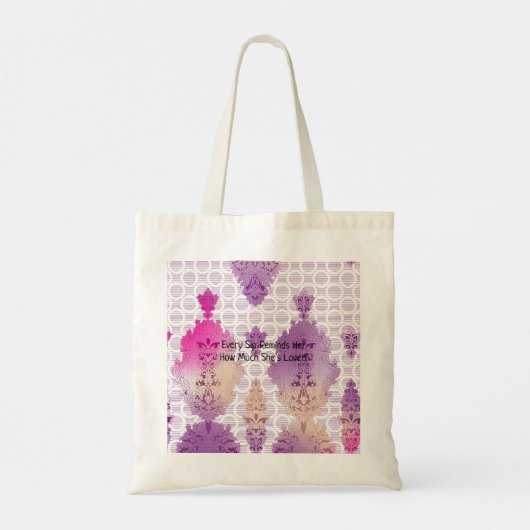 Artistiek patroon met paarse tinten tote bag (Achterkant)