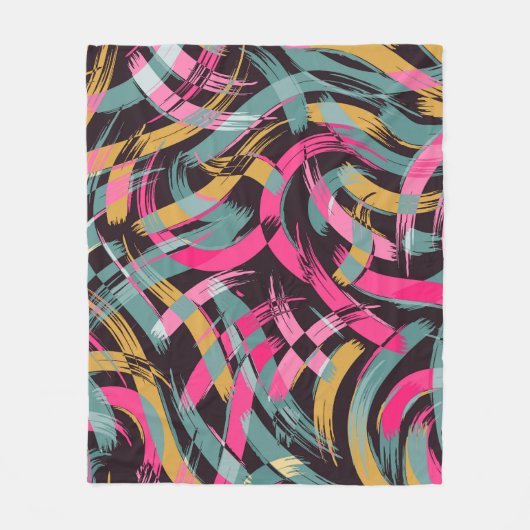 Artistiek penseelstreekpatroon. fleece deken (Voorkant)