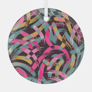 Artistiek penseelstreekpatroon. glas ornament