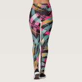 Artistiek penseelstreekpatroon. leggings (Achterkant)