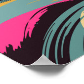 Artistiek penseelstreekpatroon. poster (Hoek)