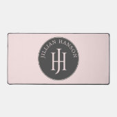 Artistiek Persoonlijk Monogram Naam Logo Blush Roz Bureaumat (Voorkant)