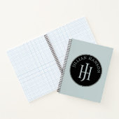 Artistiek Persoonlijk Monogram Naam Logo Smoky Blu Notitieboek (Binnen)
