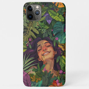 Artistiek Portret Meisje Bold Helder Zwart Groen Case-Mate iPhone Case