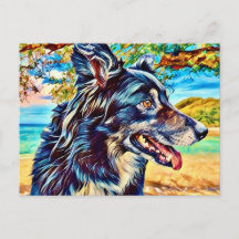 Artistiek portret van Border Collie in landschappe