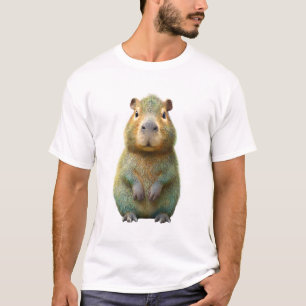 Artistiek Portret van een Capybara in Levendige Kl T-shirt