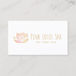 Artistiek Roze Bloemen Waterverf Lotus Bloem Visitekaartje