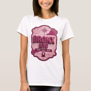 Artistiek Roze BRONX NYC GEBOREN GEBOUWD BRUTAAL T-shirt