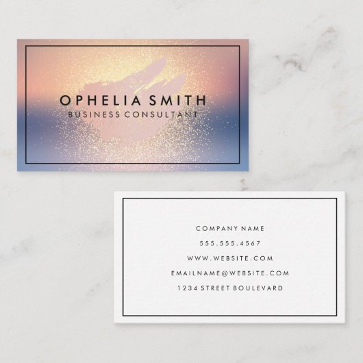 Artistiek Roze Geborsteld | Glitter Blend Achtergr Visitekaartje (Voorkant / Achterkant)