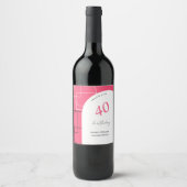 Artistiek Roze Geo Modern Wijn Etiket (Voorkant)