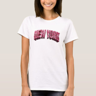 Artistiek Roze NEW YORK Draagbare Kunst T-shirt