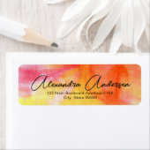 Artistiek Roze Rood Oranje Geel Chic Script Label (Insitu)