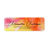 Artistiek Roze Rood Oranje Geel Chic Script Label (Voorkant)