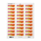 Artistiek Roze Rood Oranje Geel Chic Script Label (Full Sheet)
