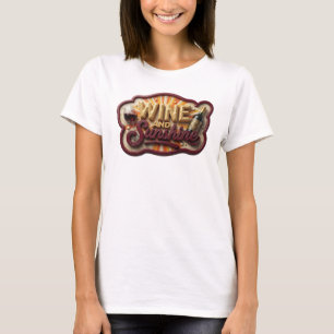 Artistiek roze WIJN EN ZONNESCHIJN Shirt Design