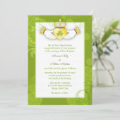 Artistiek Schattige Claddagh Hart Iers Bruiloft Kaart (Staand voorkant)