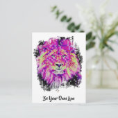 *~* Artistiek schilderij Digitale LEEUW AP23 Briefkaart (Staand voorkant)