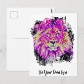 *~* Artistiek schilderij Digitale LEEUW AP23 Briefkaart (Voorkant / Achterkant)