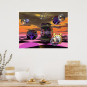 artistiek sci-fi-poster poster (Keuken)