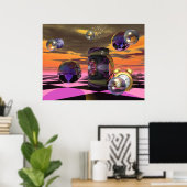 artistiek sci-fi-poster poster (Thuiskantoor)