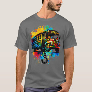 Artistiek silhouet van een schoolbus 1 t-shirt