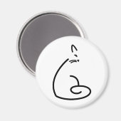 Artistiek Swirly Cat Silhouet Magneet (Voorkant / Achterkant)